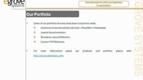Introduction To Egrove Systems Corporations