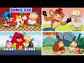 Mongo e Drongo em 4 episódios de Games: Sonic EXE, Angry Birds, Crash Bandicoot e Donkey Kong