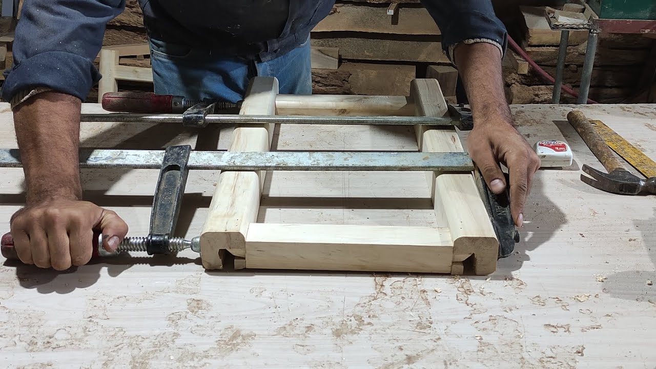 woodworking//Making a wooden stool// easy carpentry solutions//نجاری