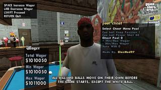 Play pool with cheat menu in GTA San Andreas screenshot 4
