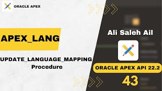 Information APEX_LANG : UPDATE_LANGUAGE_MAPPING Procedure Guide
