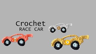 Crochet a Race Car Applique | Crochet AppliqueTutorial | Crochet Car | #ebfcrochet 