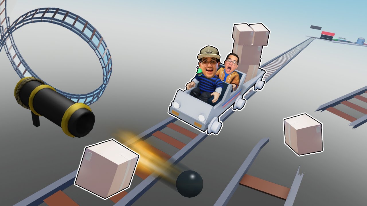 TENTE PEGAR AS CAIXAS DE PAPELÃO NO MEIO DO TRILHO DE MONTANHA-RUSSA CHEIO DE ARMADILHAS!!