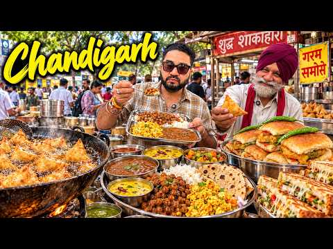 BEST Street Food in Chandigarh | Loaded VEG Thali, Sardarji Selling SAMOSA, Aloo TIKKI, Vada PAV