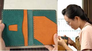 Making a Pueblo Leather Wallet by Hand | DIY Leather Craft ASMR