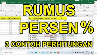 Belajar Excel | Rumus Excel Persen ( Penjumlahan, Kehadiran, Diskon, Selisih)