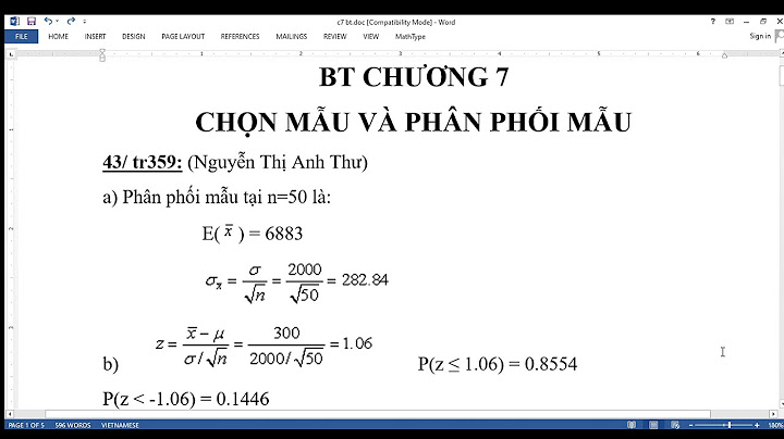 Giải bài tập xác suất thống kê chương 7