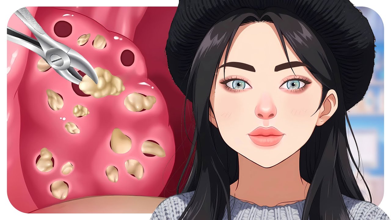 [ASMR] Tonsil Stone Removal & Tongue Cleaning 👅  | Satisfying Animation for Bad Breath Care