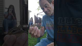 Details The wife films me feeding the chippies #chipmunk Update