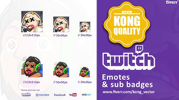 I will create express custom twitch emotes,sub badges - Graphics for Streamers Services