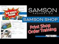 Samson shop print shop ordering training  postcards  samson properties