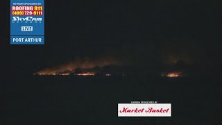 Marsh Fire In Cameron Parish Lit Up Night Sky, Visible From Pleasure Island