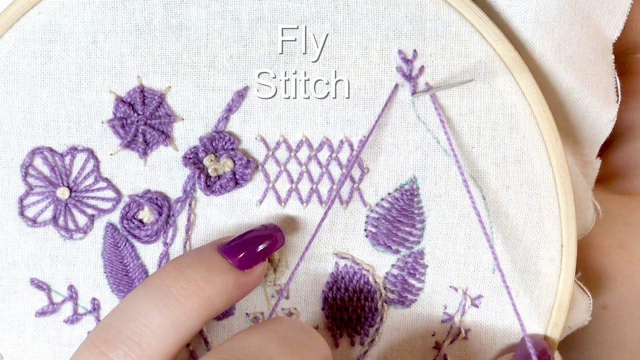 Fly stitch - Hand Embroidery Tutorial - YouTube
