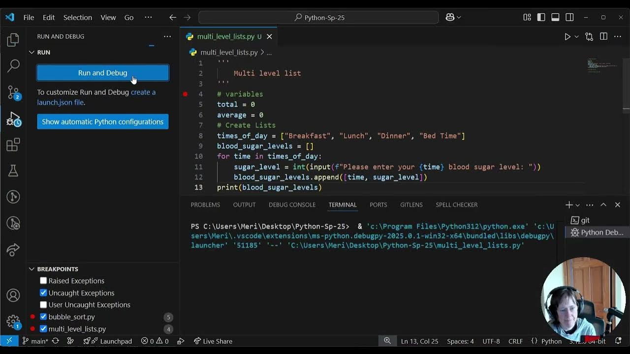 Python Multi Level List Coding Example - YouTube