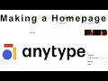 Making a homepage in anytype