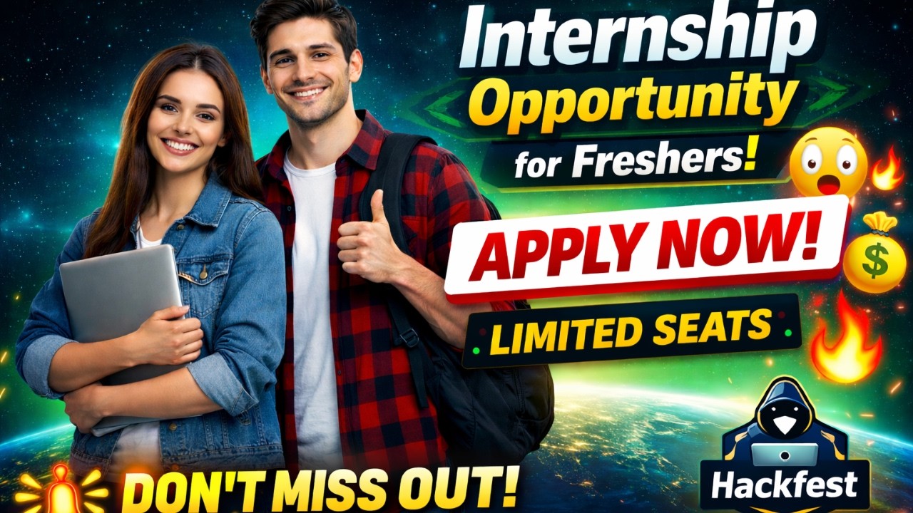 Internship Opportunity for Freshers 2026 | Apply Now | Limited Seats | 
