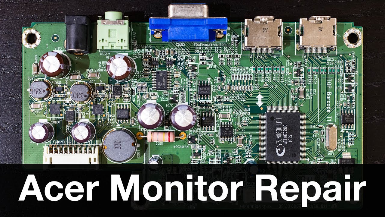 Acer S243HL Monitor Repair (Bad Backlight Capacitors) - YouTube