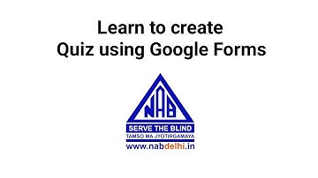 Learn to create Quiz using Google Forms.