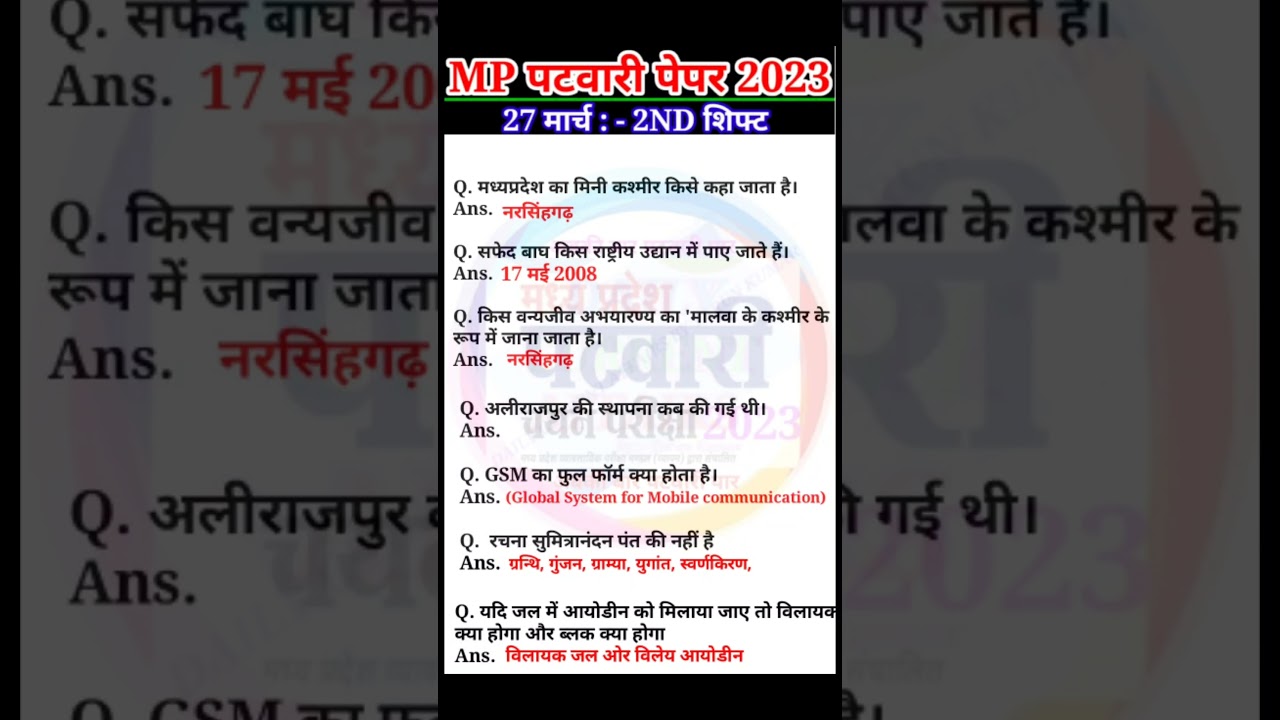 MP पटवारी EXAM 27 March 1st Shift | MP PATWARI Exam Analysis | MP PATWARI All shift Analysis | 