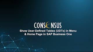 Show User Defined Tables UDTs in Menu and Home Page in SAP Business One