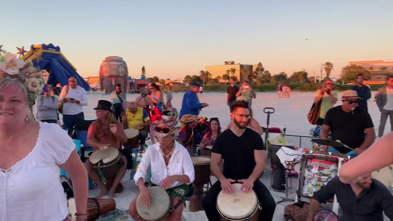 Drum Circle Treasure Island Beach spring break 2019 YouTube
