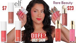 DUPE? $7 e.l.f. COSMETICS CAMO vs $23 RARE BEAUTY SOFT PINCH LIQUID BLUSH *oily skin*| MagdalineJ screenshot 5