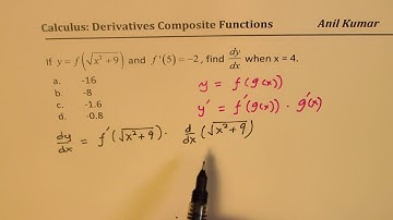 Derivative of Composite Function when inside derivative is given MCV4U