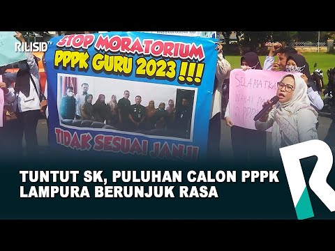 Tuntut SK, Puluhan Calon PPPK Lampung Utara Berunjuk Rasa