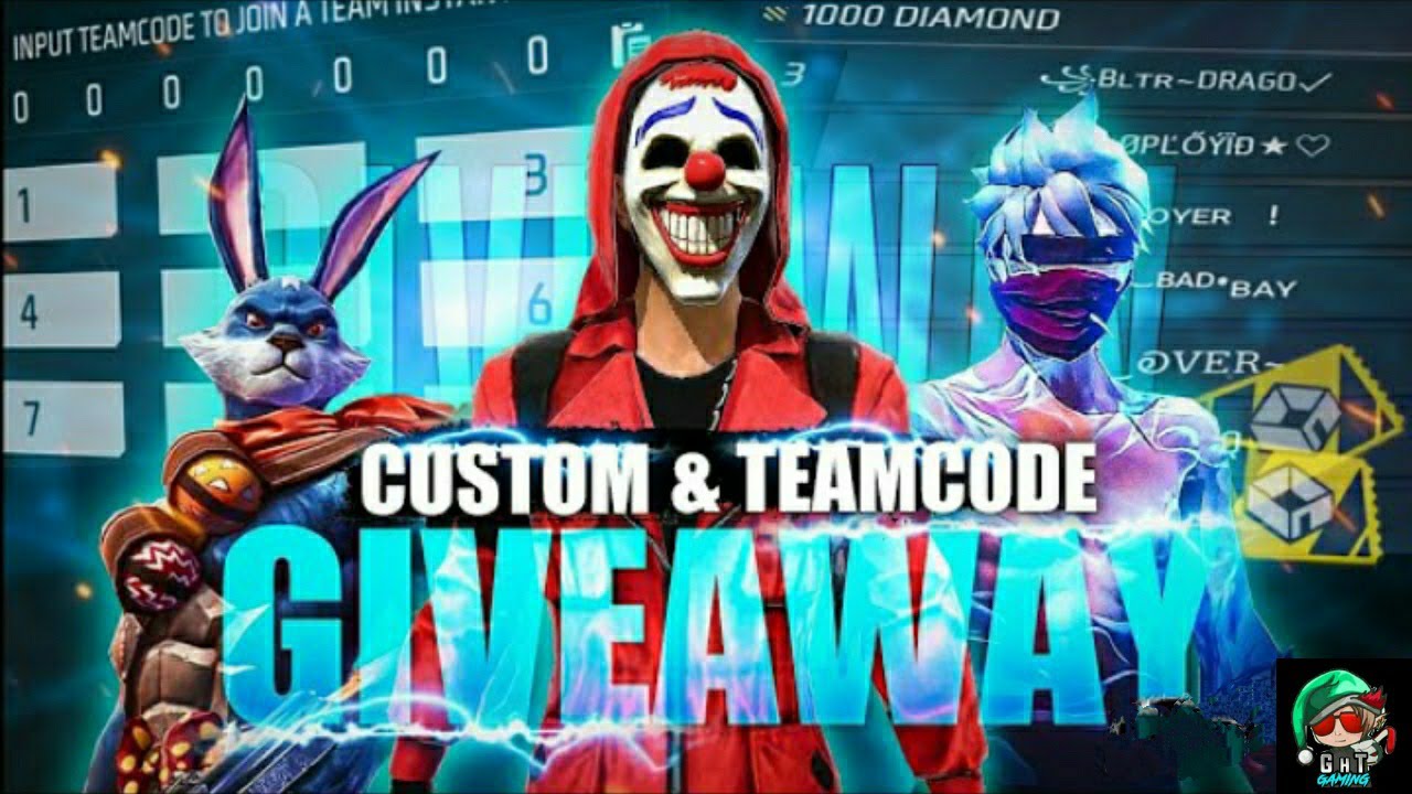 FREE FIRE LIVE GIVEAWAY TEAMCODE || FF LIVE DIAMOND GIVEAWAY # ...