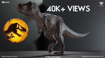 Blender 2.9 | Trex Walk Cycle | Jurassic World | Animation | Raptor Dragonz #Jurassicworlddominion