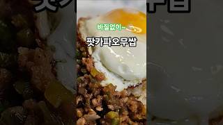 오늘저녁은? 바질없이 팟카파오무쌉        #오늘저녁은#팟카파오무쌉#돼지고기볶음#바질생략#태국식##계란후라이#아빠는요리중