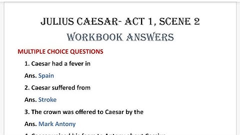julius caesar act 1 scene 2 workbook answers evergreen class 9 icse English