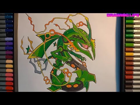 Tranh Tô Màu Pokemon Mega Rayquaza -Sieutoc.Com.Vn