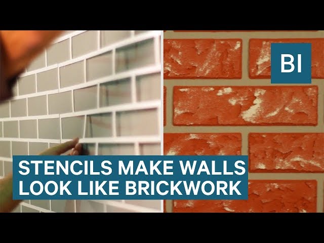 How To Stencil An Exposed Brick Accent Wall And A Large Mandala