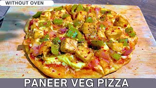 Paneer Pizza without oven..घर में बनाये पनीर पिज़्ज़ा बिना ओवन के