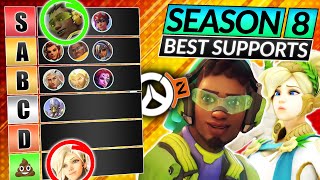 NEW SEASON 8 SUPPORT TIER LIST - BEST and WORST Heroes to Main - Overwatch 2 Guide