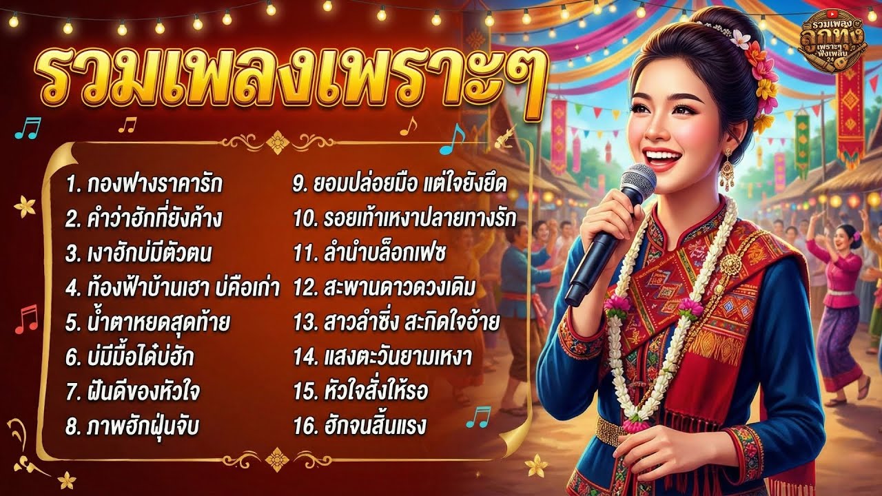 รวมเพลงลูกทุ่งเพราะๆ อกหักสุดซึ้งโดนใจ ❤️ ฟังสบายคลายเหงา ต่อเนื่องยาวๆ  ไม่มีโฆษณาคั่นบ่อย