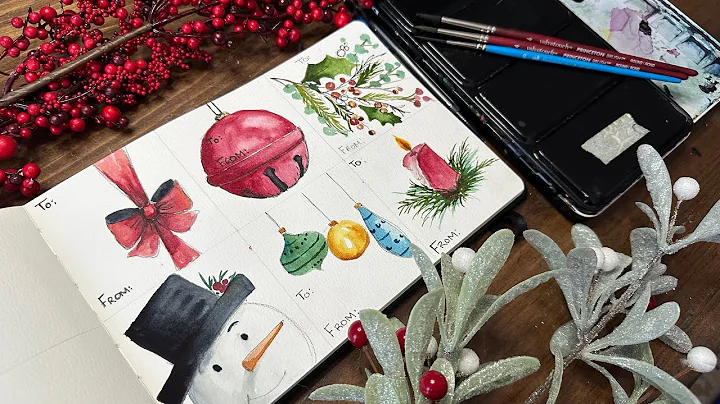 6 Christmas gift tag ideas - Watercolor Journal Day 149
