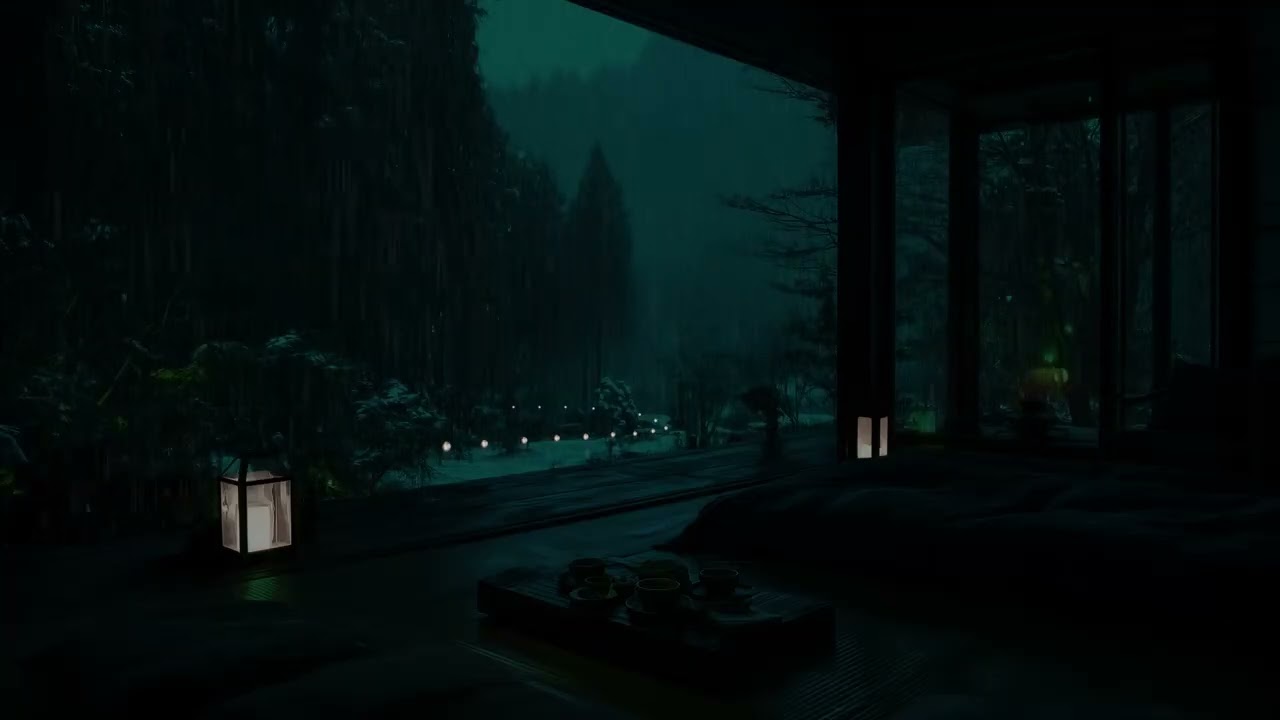 Soft Rain Sounds at a Quiet Cabin 🌧 (No Ads) | Calm Dark Bedroom Atmosphere for Deep Sleep