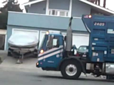 Blue Garbage Truck 2-23-10 - YouTube