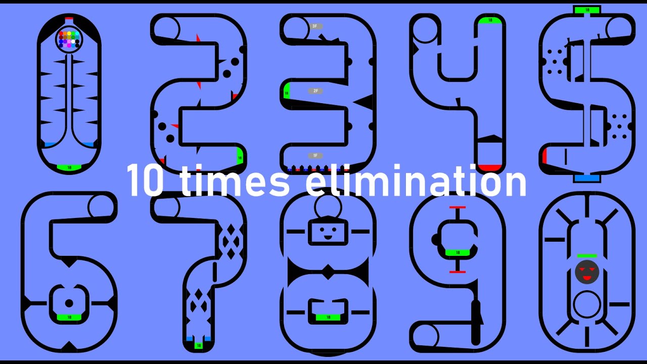 Number (remaster) : 10 times elimination - Algodoo marble race