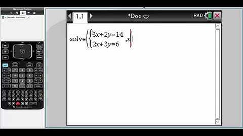 solving simultaneous equations on TI Nspire CAS CX