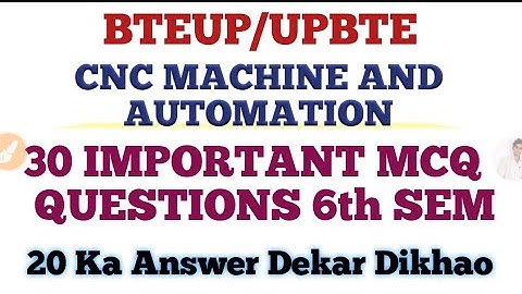 Cnc and Automation 30 MCQ objective Questions for polytechnic students #bteup #cncmachine #cncmcq