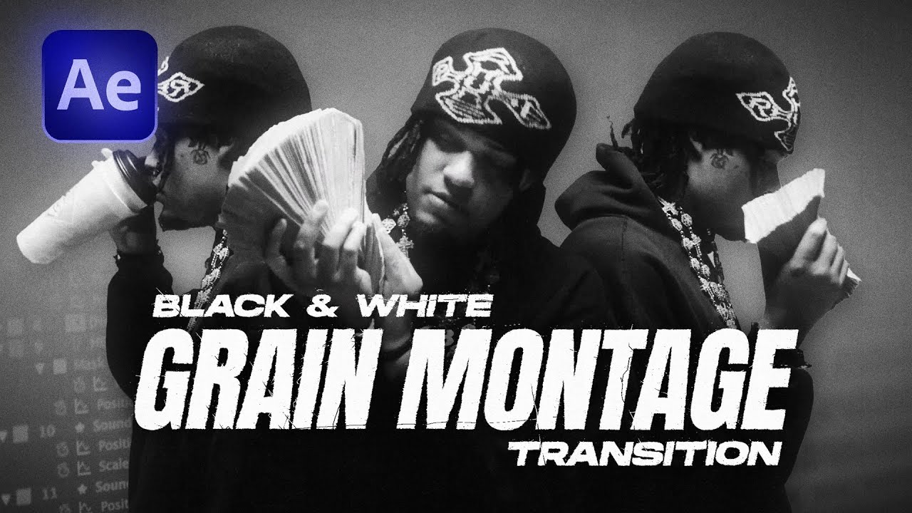 BLACK & WHITE GRAIN MONTAGE TRANSITION (After Effects)