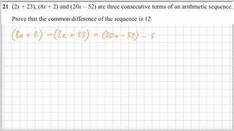 IGCSE Edexcel Jan 2019 1H Q21 - Arithmetic Sequences
