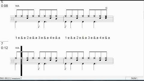Drum tab lesson for Song 2 by Blur