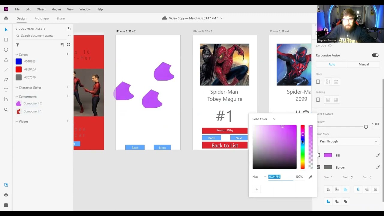 Adobe XD - Symbols, Repeat Grid, and Copy & Paste