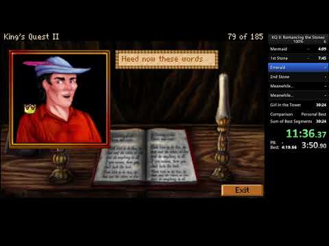King's Quest II : Romancing the Stones 100% speedrun in 28:29
