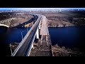 Запорожье. Балочный мост. Детальный обзор строительства запорожского моста с высоты. Мосты Украины