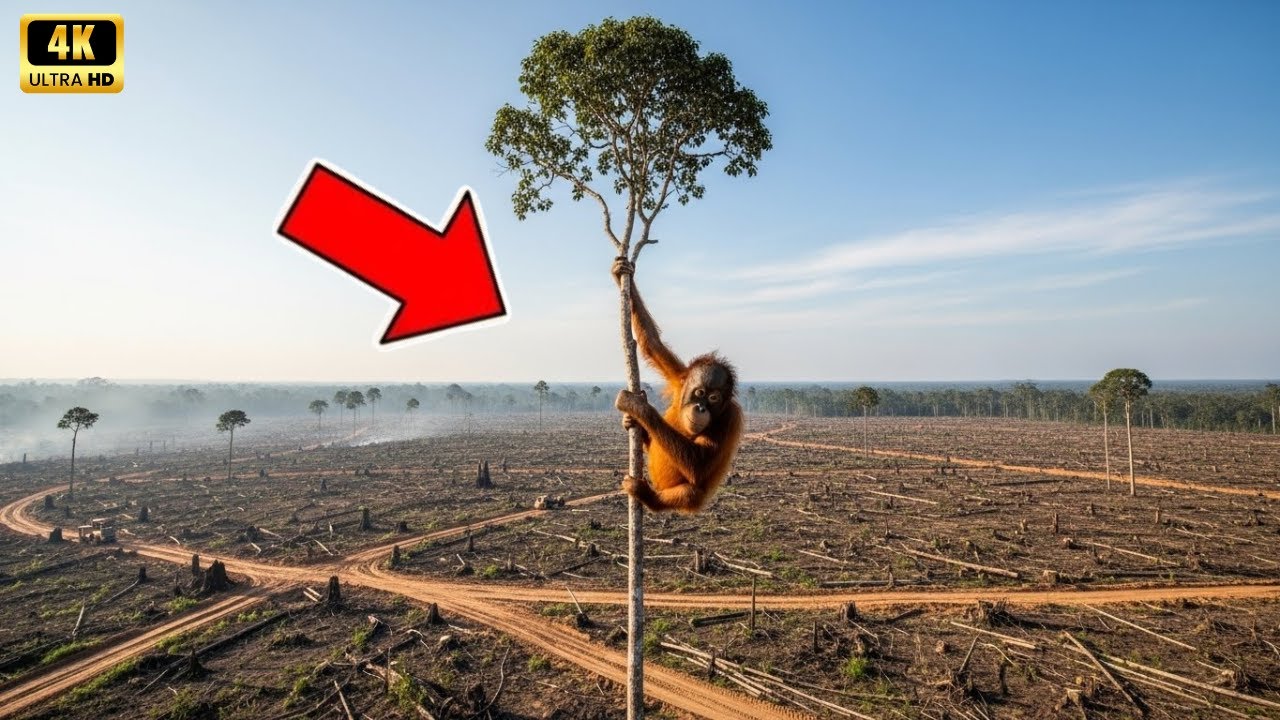 Animal Rescue : Rescue Team Save a Stray Baby Orangutan From Bulldozer Destruction!
